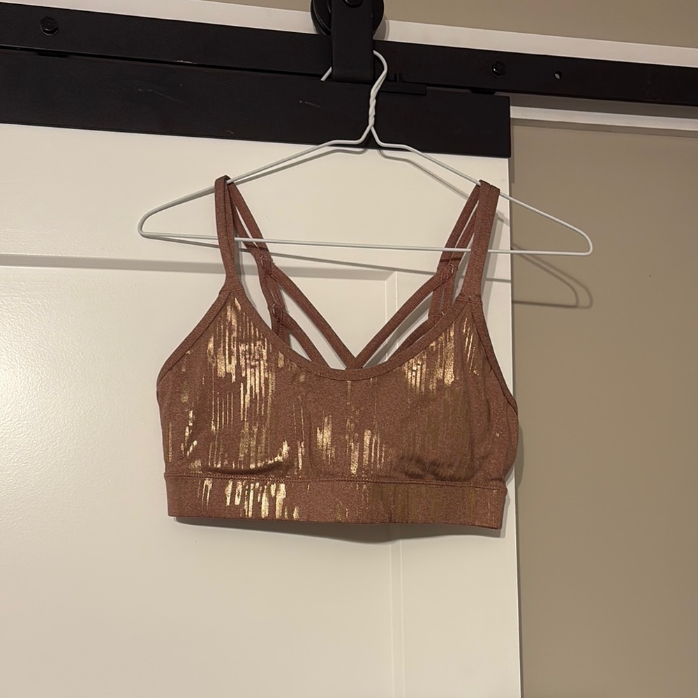 Pink and Rose Gold Sports Bra